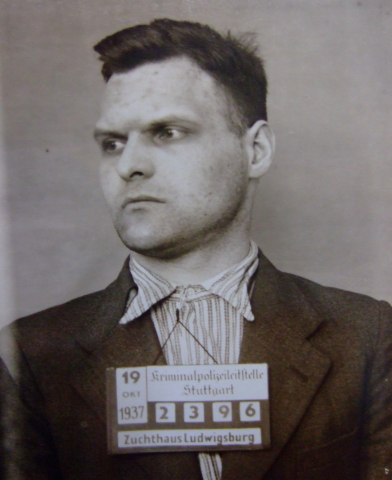 Karl Eberhardt, erkennungsdienstliches Foto vom 19. Oktober 1937, StAL E 356 d V Bü 1770