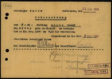 Rudolf Meyer, Todesmeldung